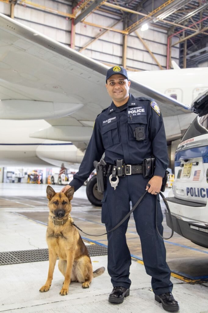 PAPD Officer Mina Shenouda and K9 Nati at Port Authority Police Canine Unit Graduation